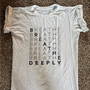 White Lululemon Breathe Graphic Tee
